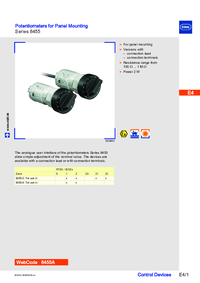 Thumbnail of document Data Sheet - 8455 Potentiometer for Panel Mounting